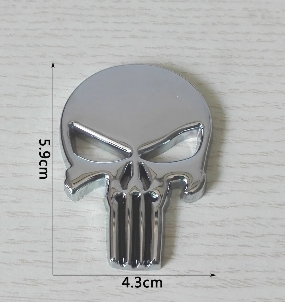 Emblema Cromado 3D Caveira