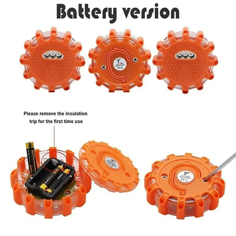 Luz de Advertência LED Recarregável 9 Modos