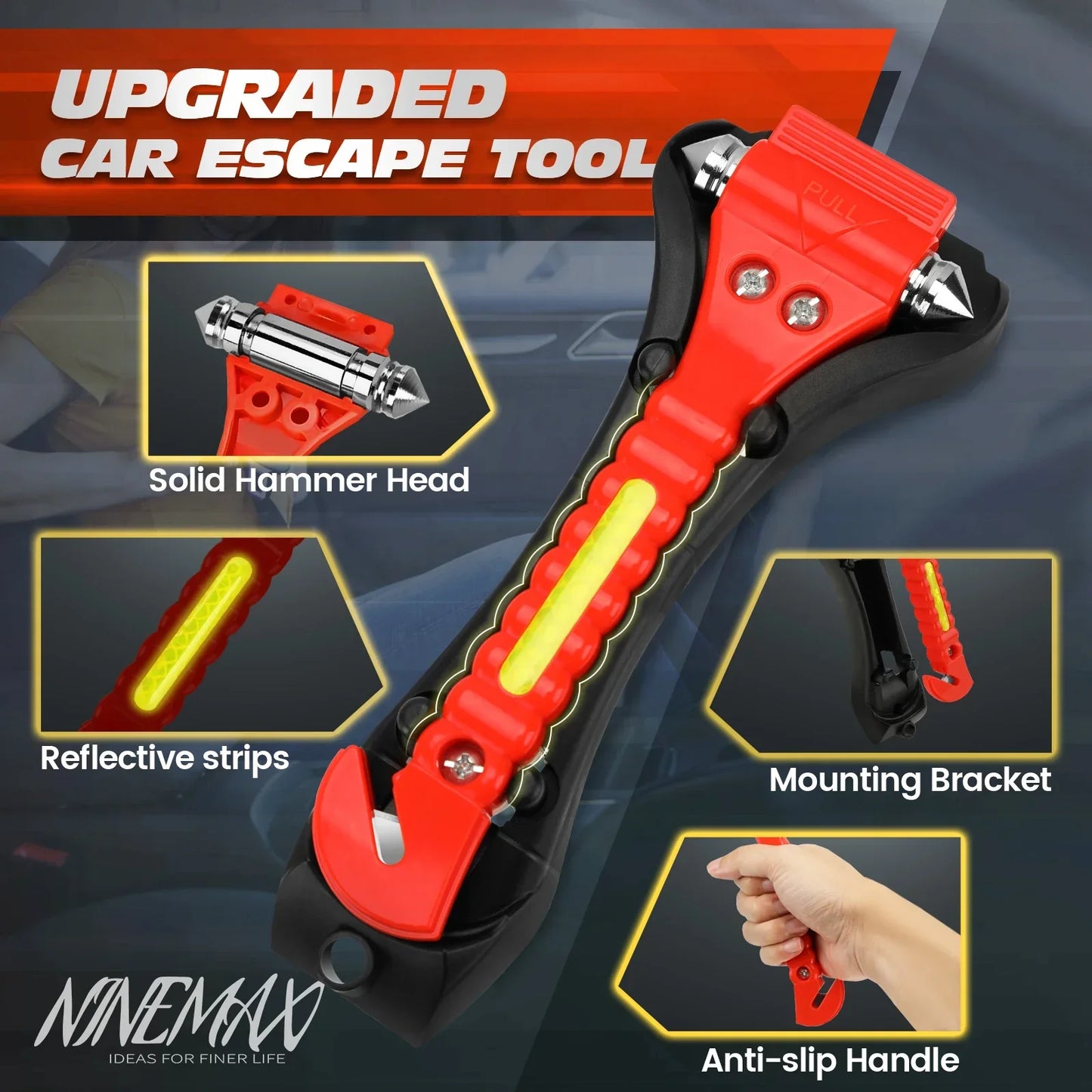 Kit 2 Martelos de Emergência 2 em 1