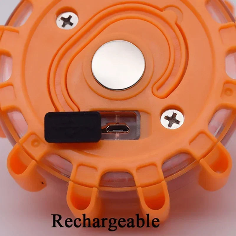 Luz de Advertência LED Recarregável 9 Modos