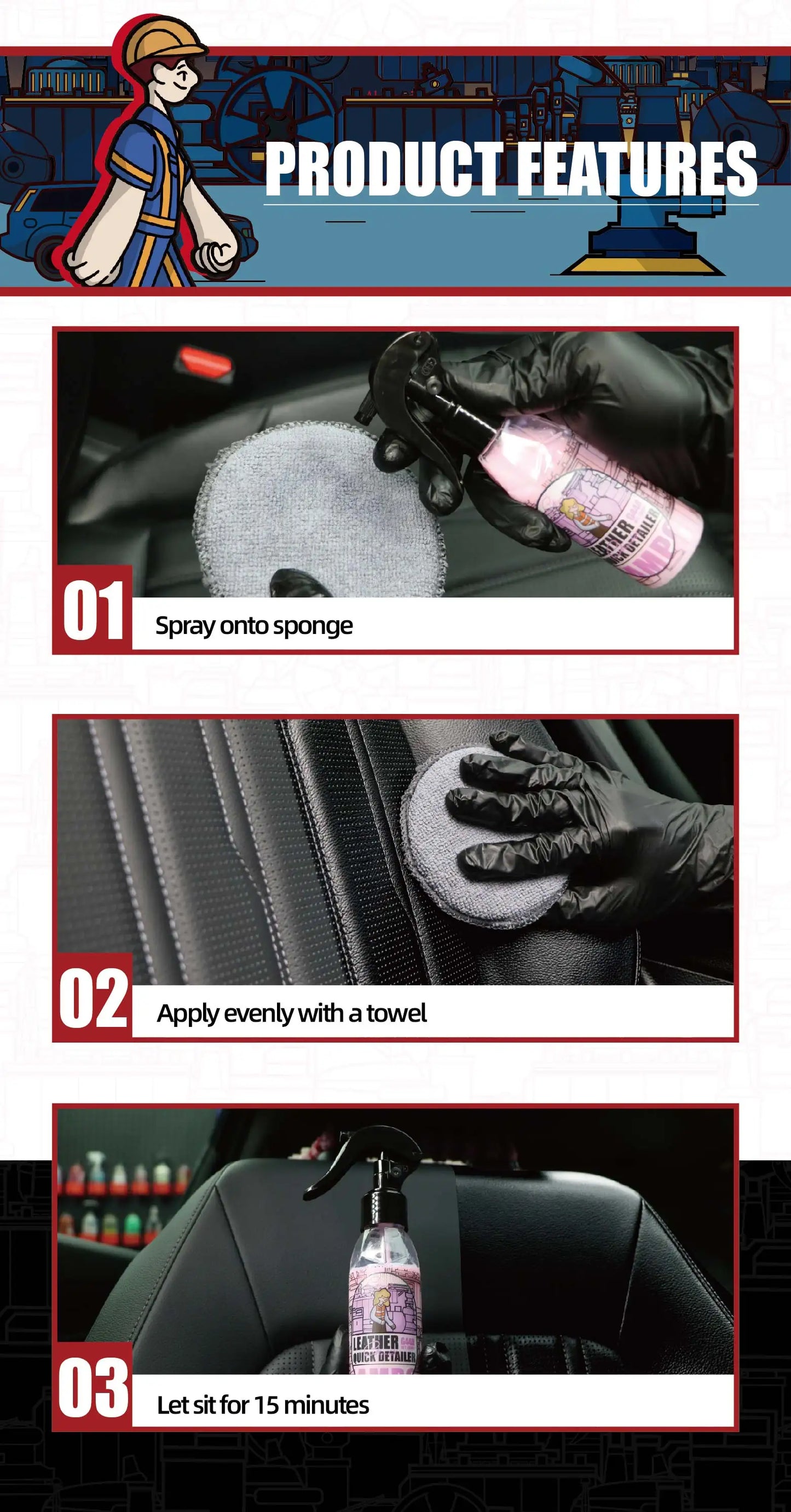 Spray de Cera Nano para Couro e Painel