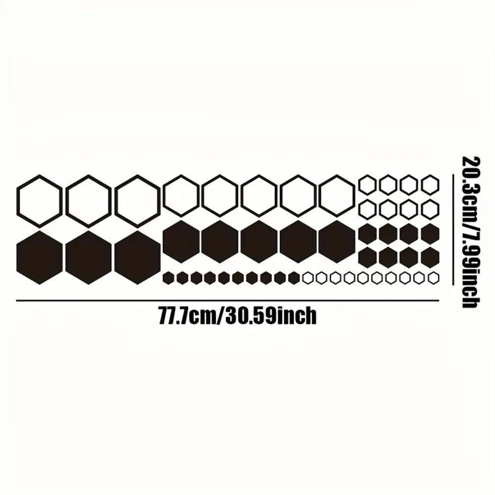 Kit 52 Adesivos Hexagonais para Carro