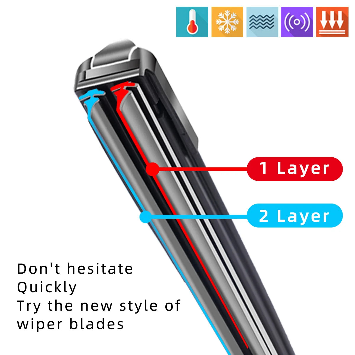 Palhetas de Limpador Sem Arco Dupla Camada