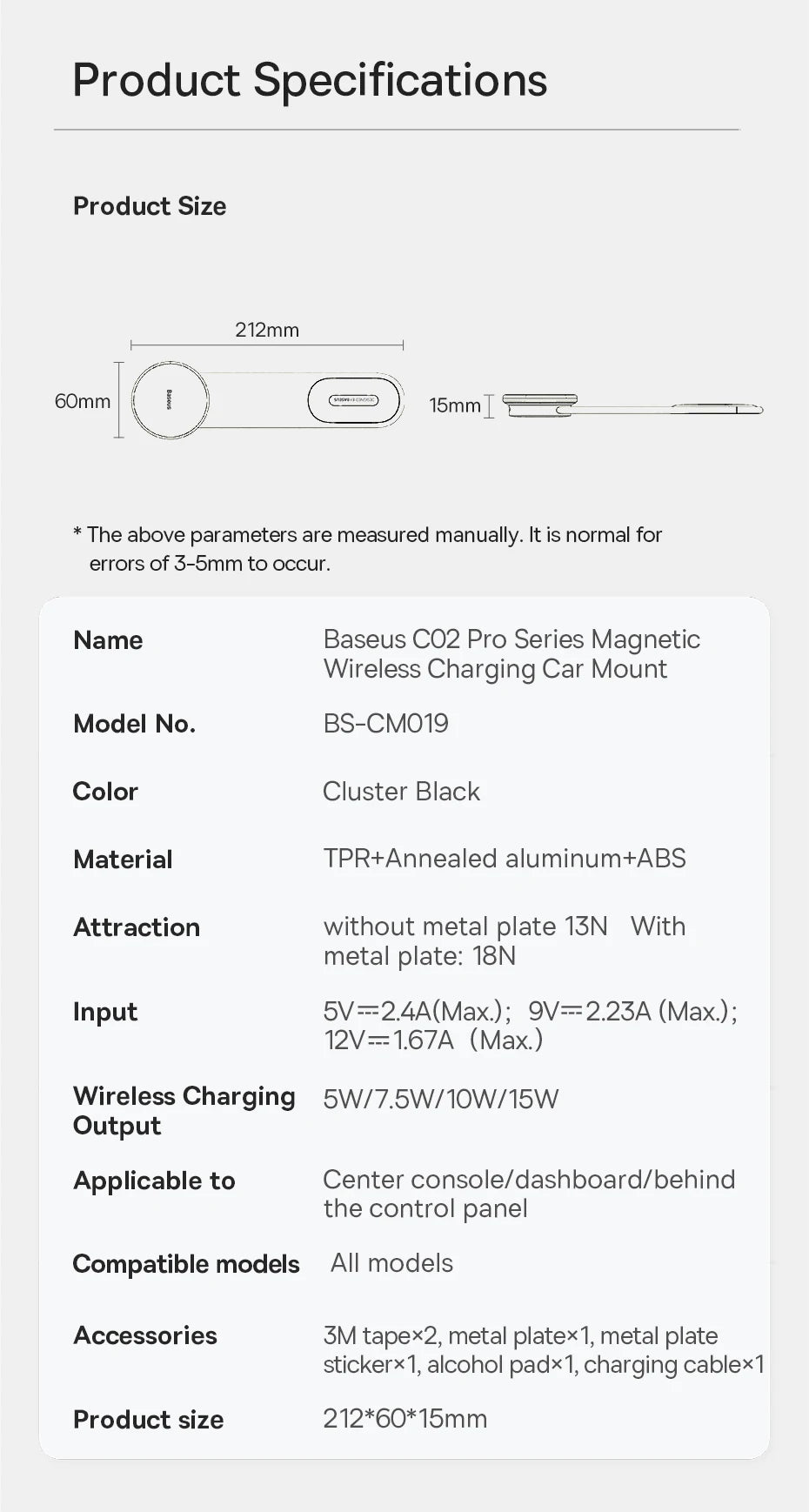 Suporte Magnético com Carregador Wireless 15W