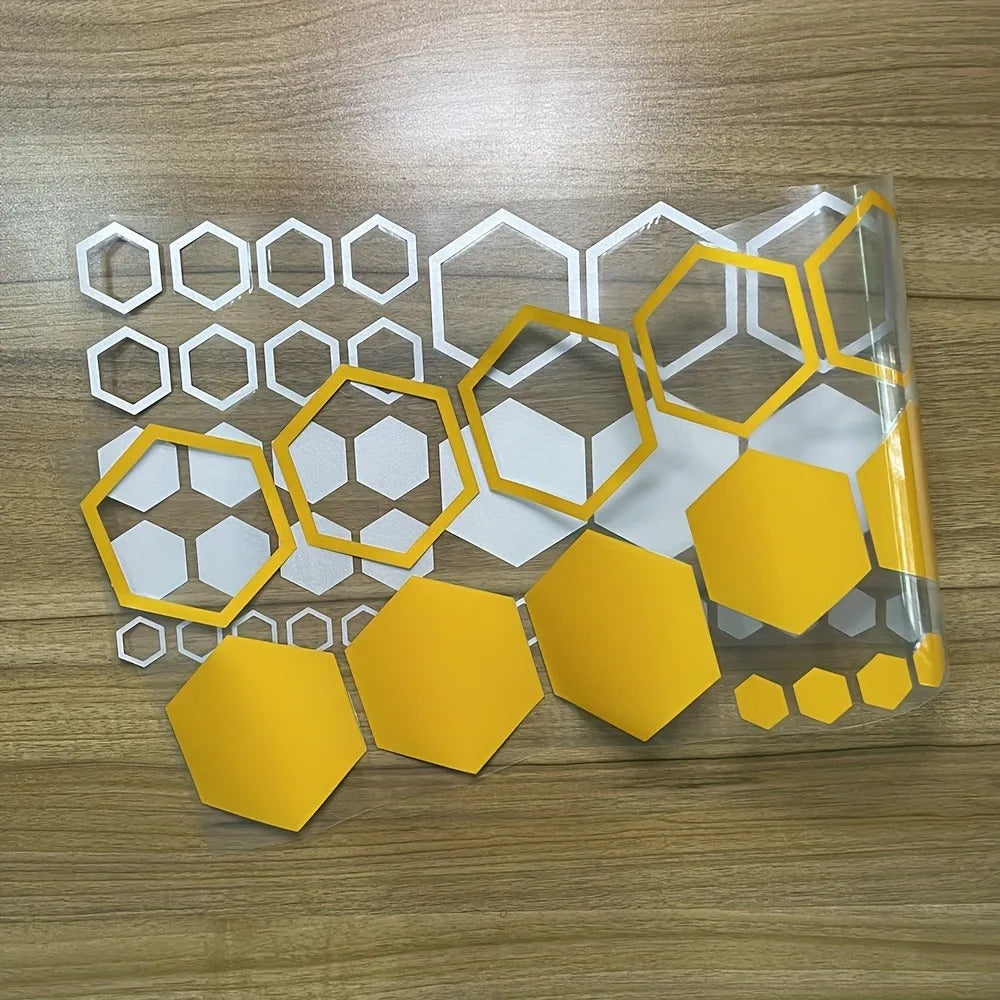 Kit 52 Adesivos Hexagonais para Carro