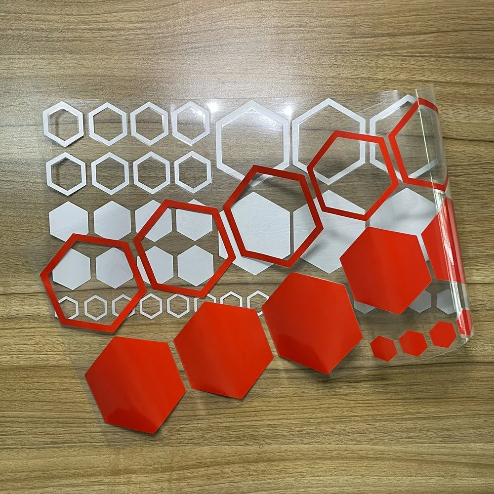 Kit 52 Adesivos Hexagonais para Carro