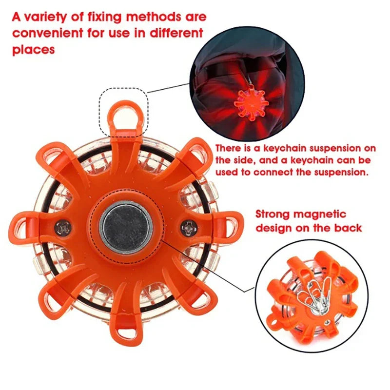 Luz de Advertência LED Recarregável 9 Modos