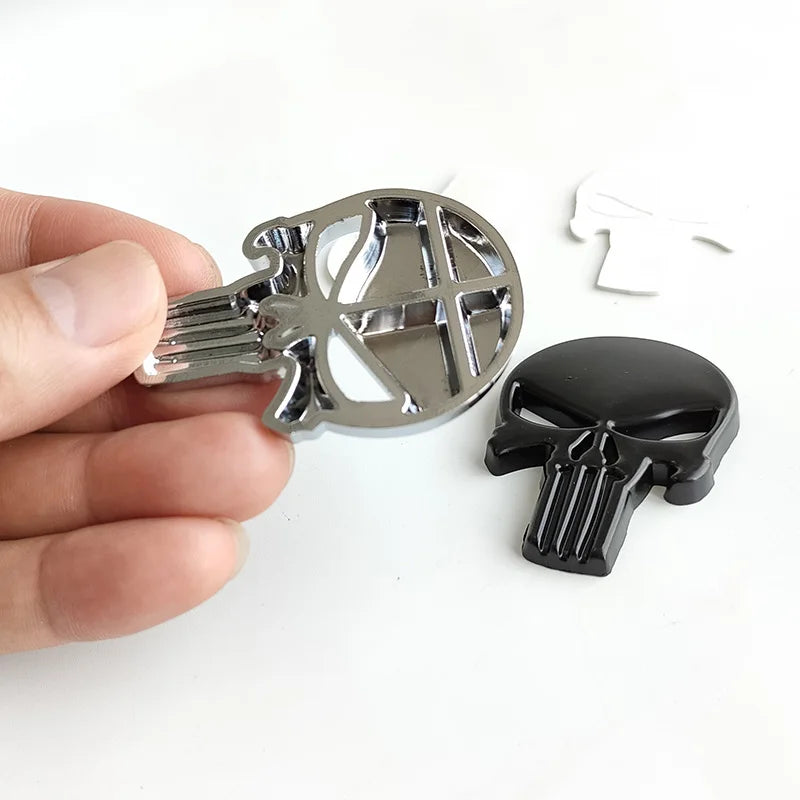 Emblema Cromado 3D Caveira