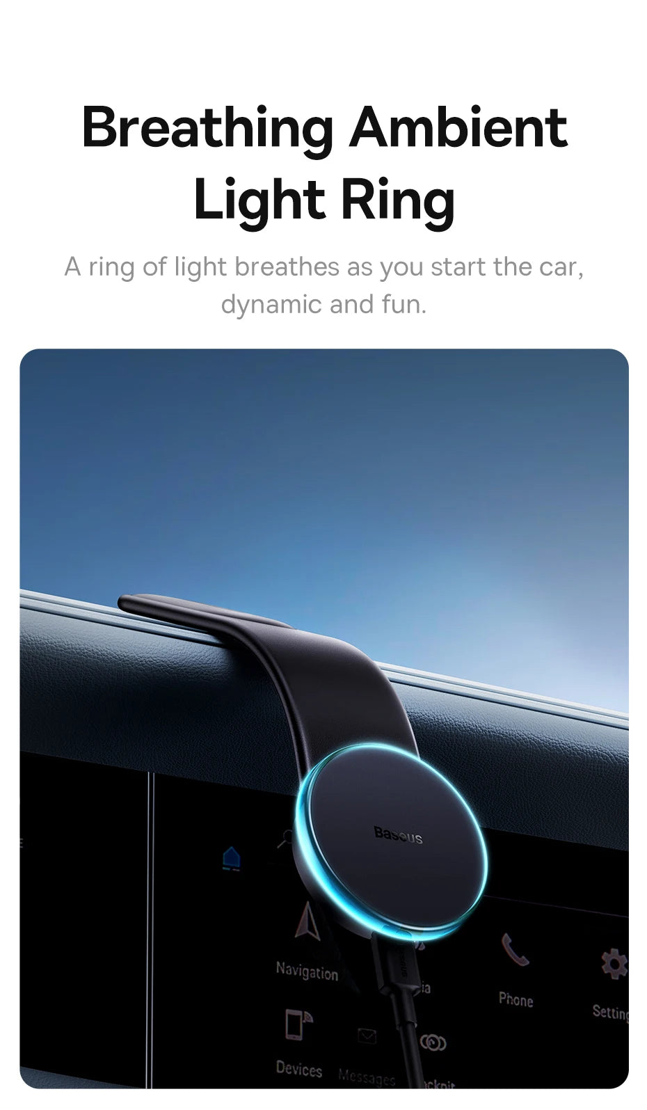 Suporte Magnético com Carregador Wireless 15W