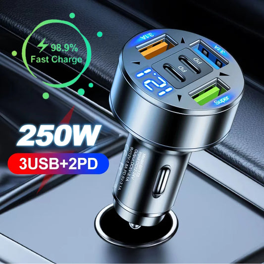 Carregador Veicular 250W 5 Portas