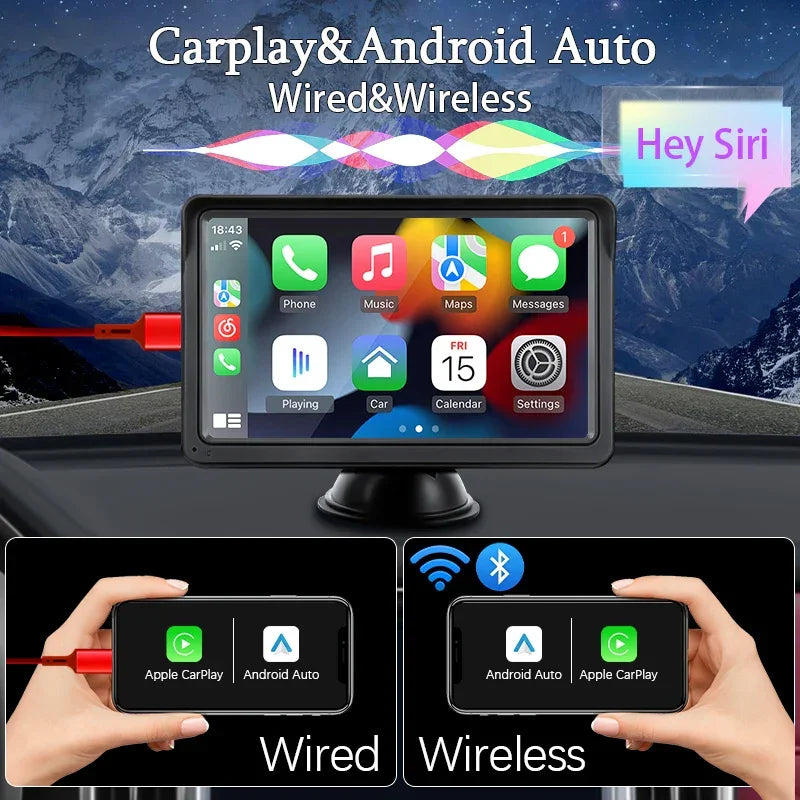 Player Multimídia 7 com Wireless CarPlay