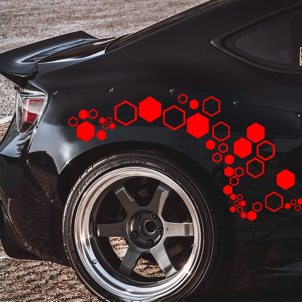 Kit 52 Adesivos Hexagonais para Carro
