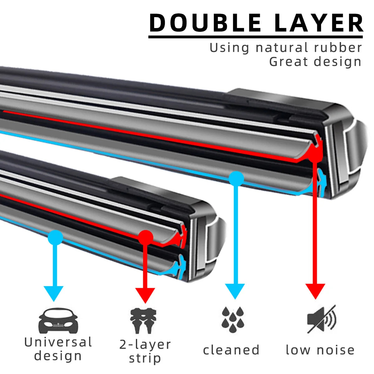 Palhetas de Limpador Sem Arco Dupla Camada