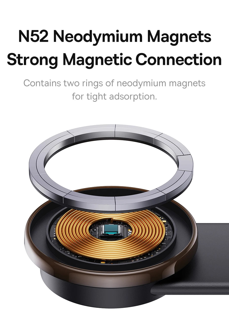 Suporte Magnético com Carregador Wireless 15W