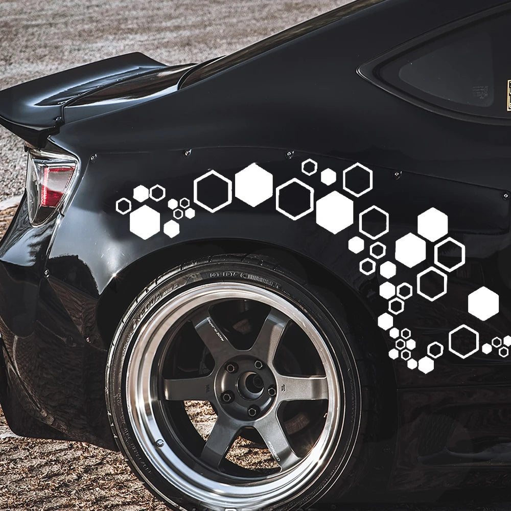 Kit 52 Adesivos Hexagonais para Carro