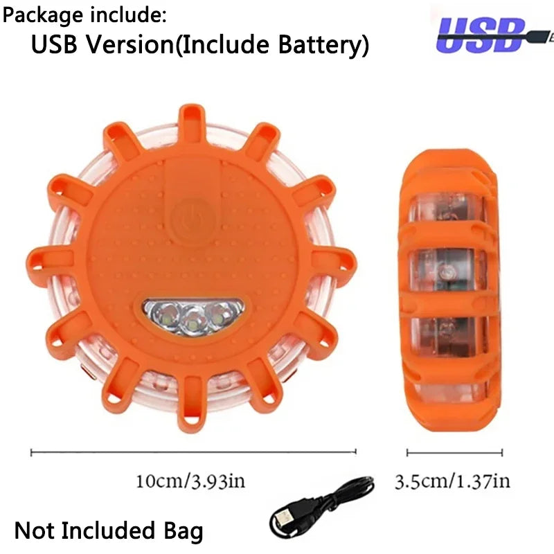 Luz de Advertência LED Recarregável 9 Modos