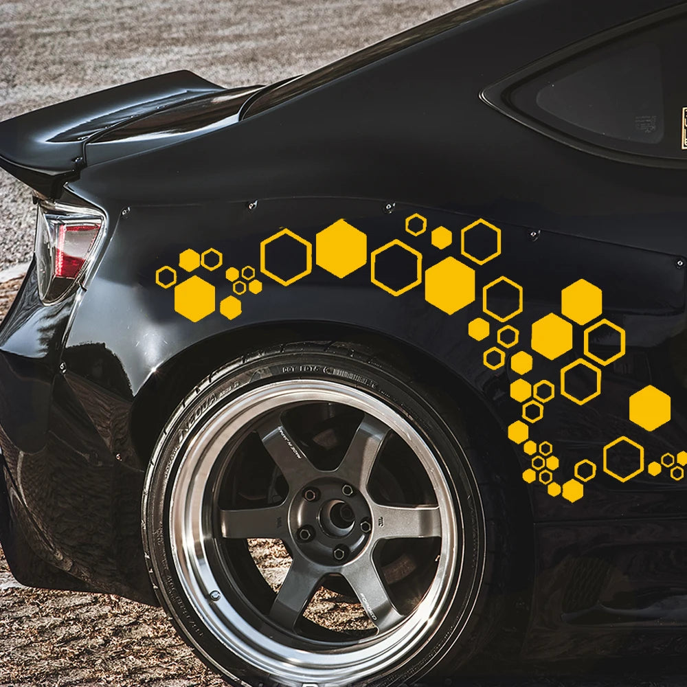 Kit 52 Adesivos Hexagonais para Carro