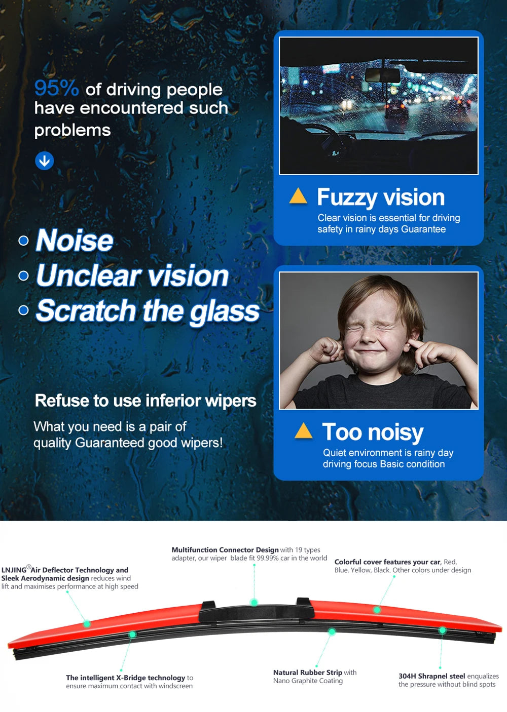 Palhetas Coloridas para Para-brisa
